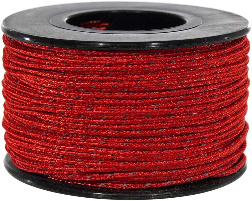 Glow in the Dark Micro Paracord - 125ft Braided Cord, 1.18mm Diameter, Reflective Options