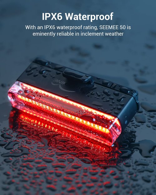 Magicshine SEEMEE 50 Bike Tail Lights, USB-C Rechargeable Rear Bike Lights, AUTO Group-SYNC | IPX6 Waterproof | Seat Post-Mount | 5 Mode Night & Daytime Bicycle Back Light for Road Urban Cyclists…