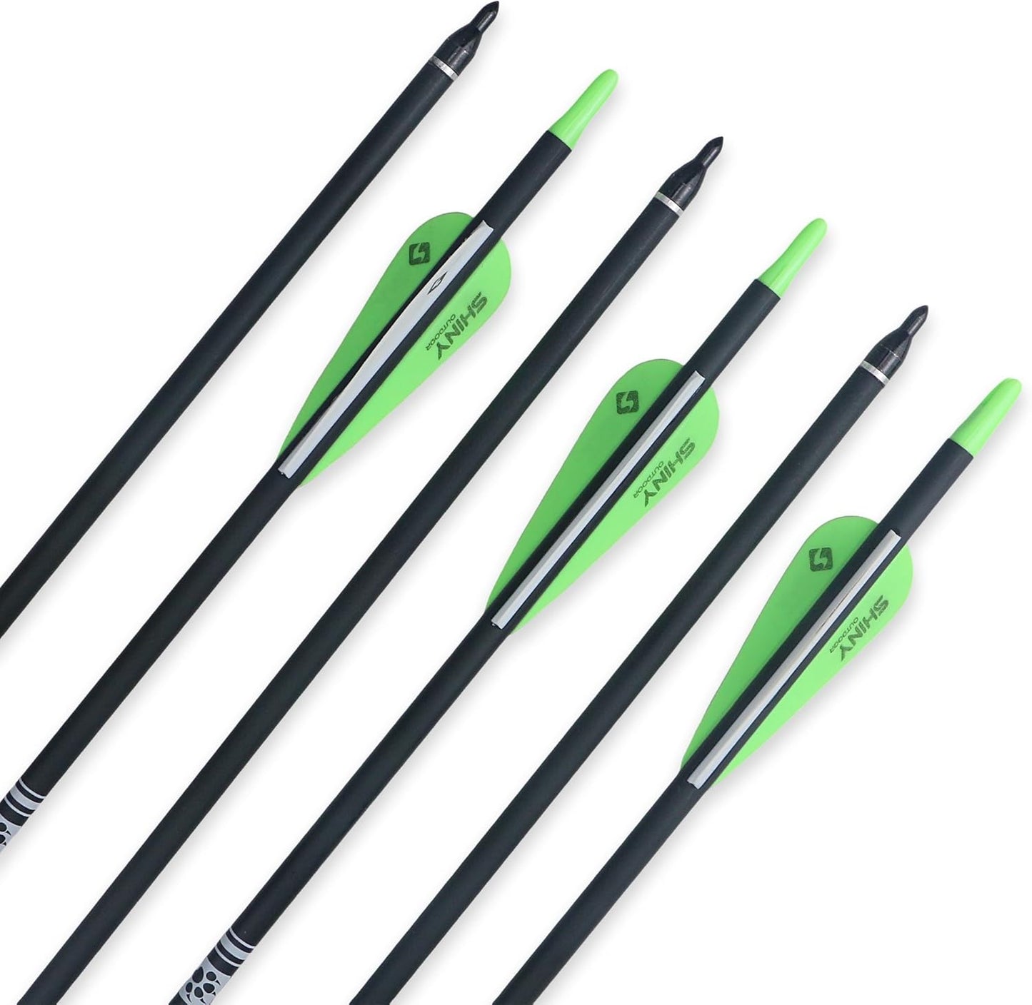 30Inch Carbon Arrow Practice Hunting Arrows with Removable Tips for Compound & Recurve Bow(Pack of 12)