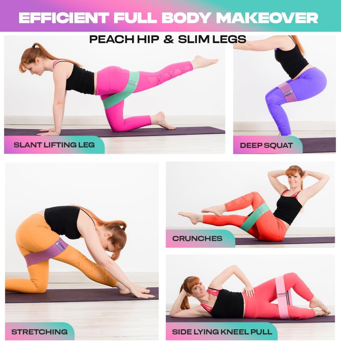 Aura Fabric Resistance Bands Set | 3 Levels of Resistance, Booty Bands for Working Out | Non-Slip Thick Exercise Band for Legs, HIPS & Butt | Perfect for Home, Gym & Travelling Workouts