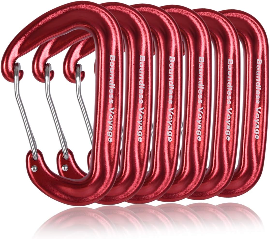 iBasingo Aluminum Alloy Carabiner Clips 12KN Keychain BV1026