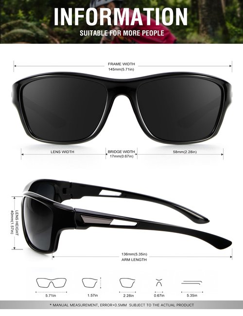 OUTDOORKING Polarized Sports Sunglasses for Men UV Protection Wrap Around Sun Glasses Fishing Driving