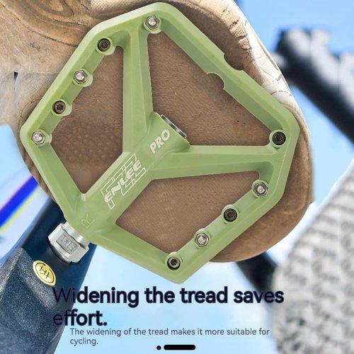 ENLEE 9/16 Mountain Bike Ultra Light Nylon Pedal, 4.3 inches Widened Widened Ultralight Seal Bearing for MTB Bicycle Pedals Accessories (Yellow)