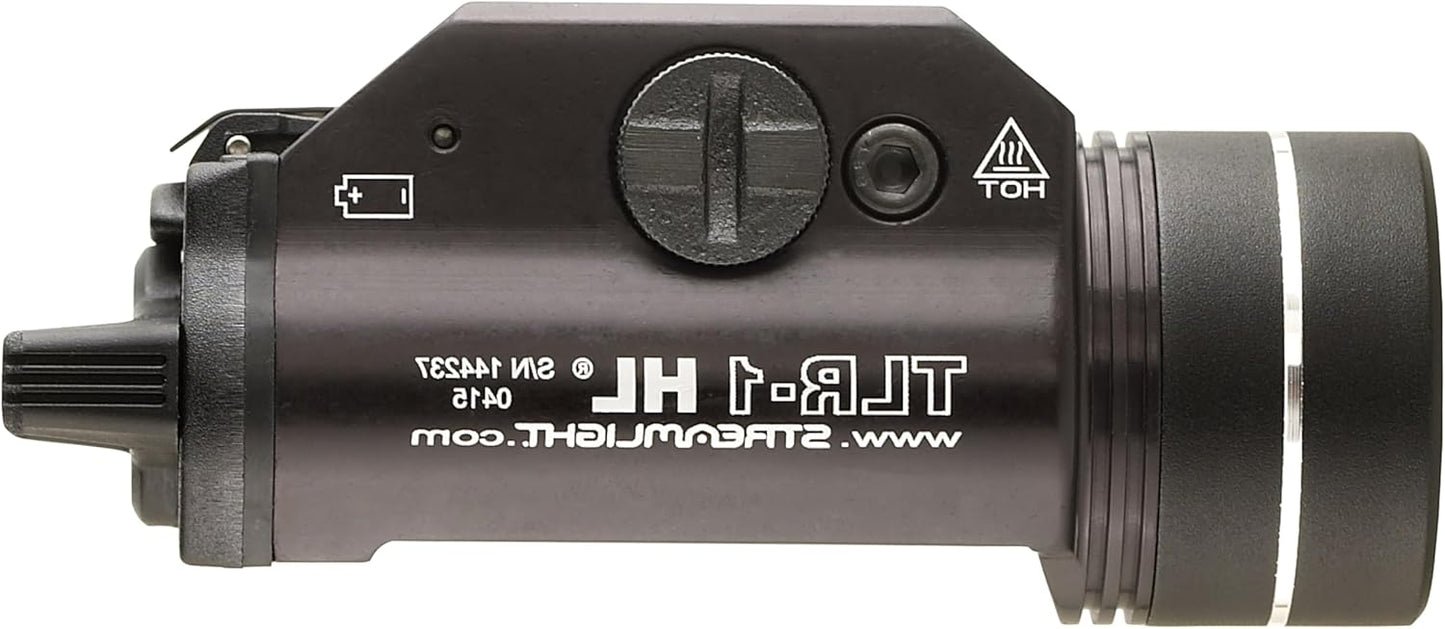 Streamlight 69264 TLR-1 HL 1000-Lumen 20000 Candela Rail-Mounted Tactical Weapon Light with Earless Screw and Specific Compatibility Rail Locating Keys, Black