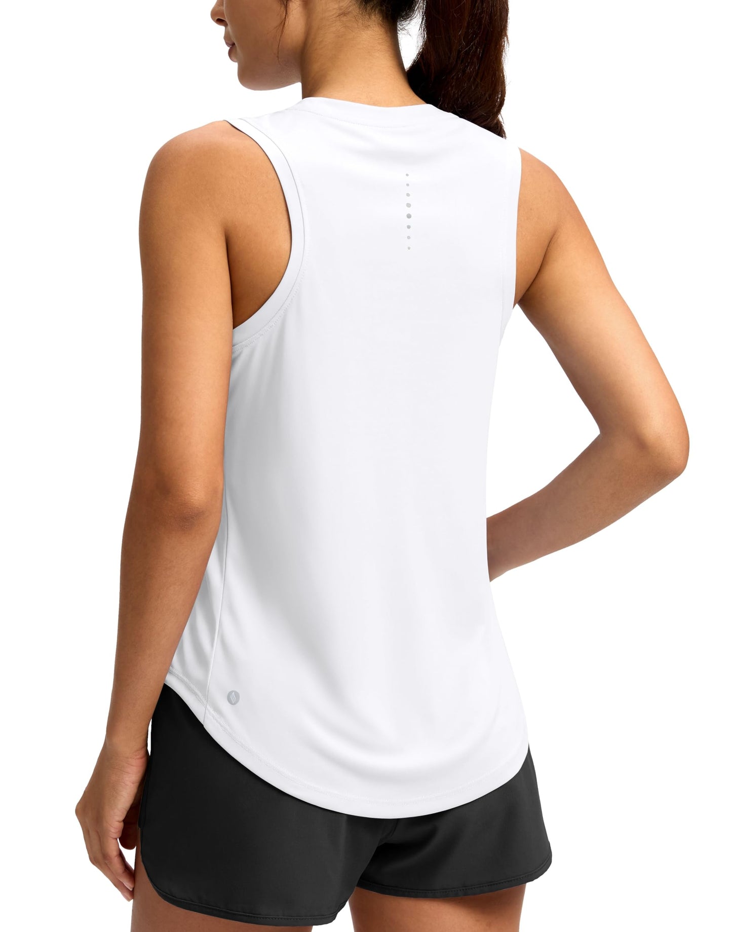 SANTINY Women's Sleeveless Workout Tops Lightweight Tennis Yoga Athletic Running Shirts Racerback Tank Tops for Women (White_M)