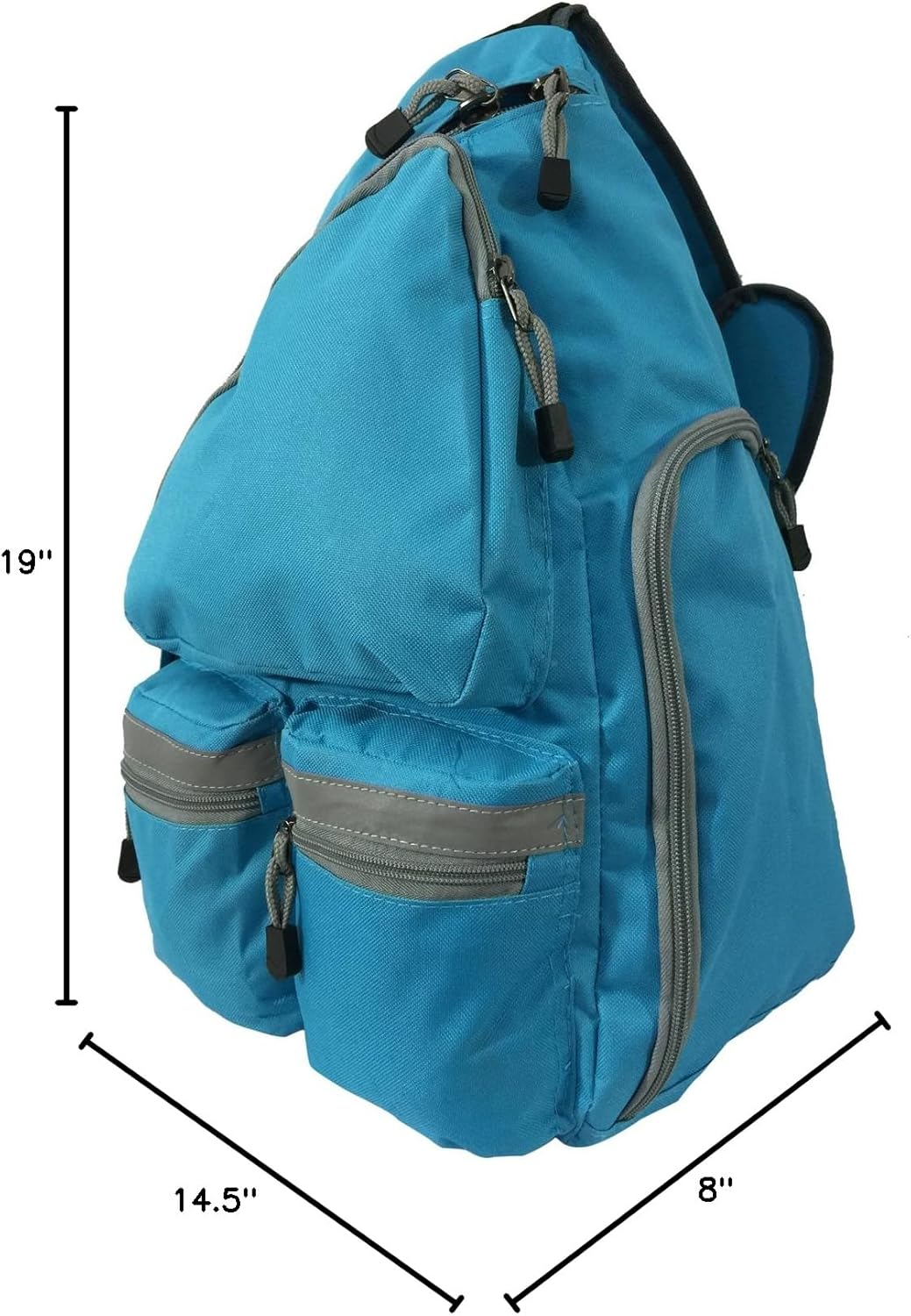 K-Cliffs Heavy Duty Sling Backpack Water-Resistant Laptop Bookbag Body Bag Bright Color Safety Reflective Stipe