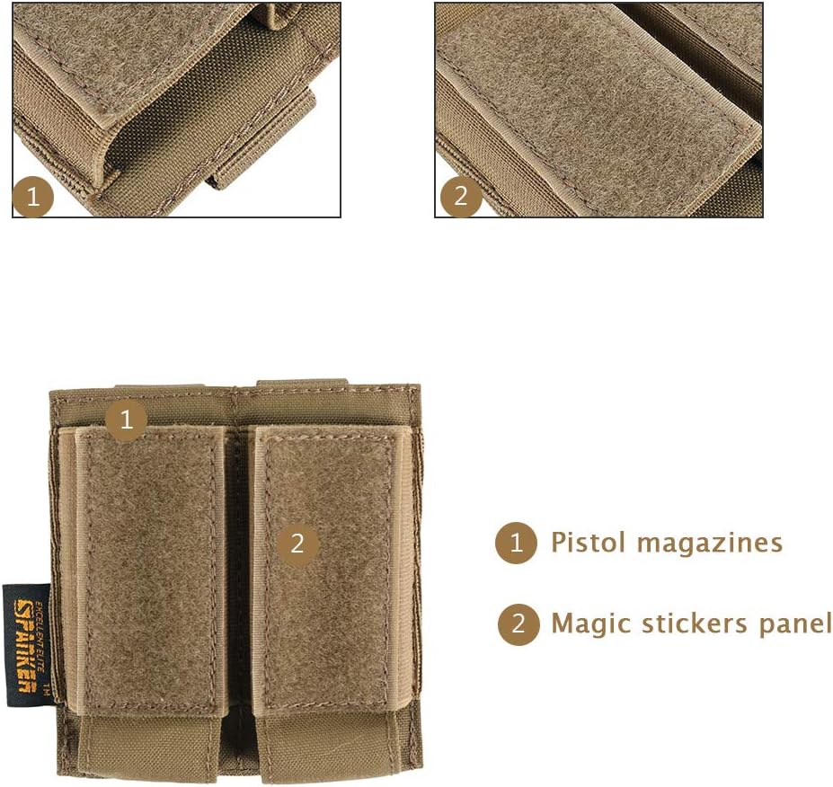 EXCELLENT ELITE SPANKER Tactical Open Top Double/Triple Pistol Mag Pouch for Glock M1911 92F Magazines 40mm Grenade