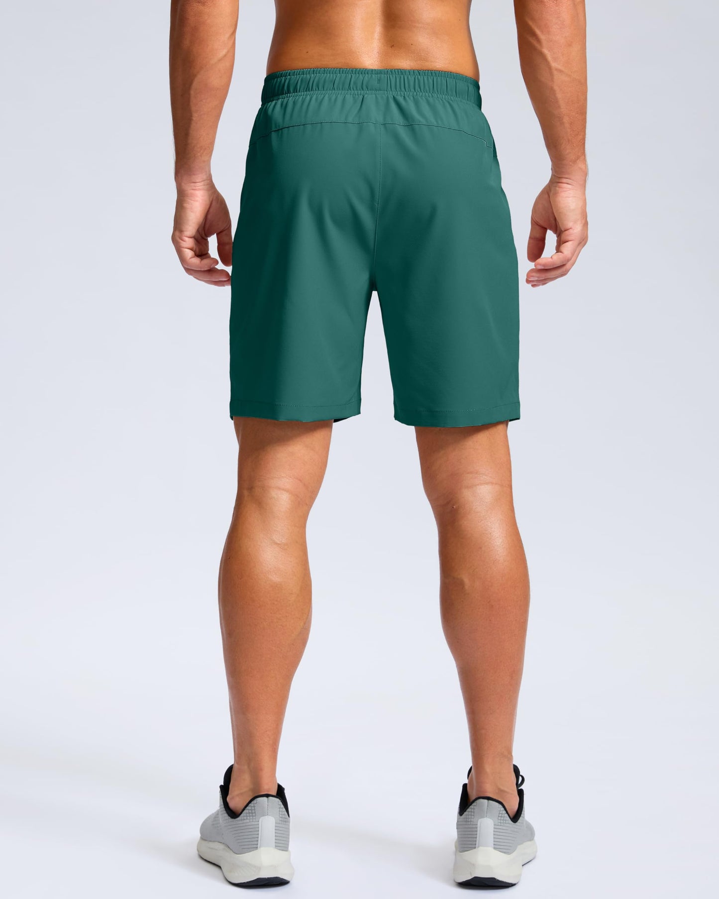 G Gradual Men's Athletic Running Shorts with Zipper Pockets Quick Dry 7"/ 5"/ 9" Workout Gym Shorts for Basketball Hiking(Rainforest Green,7M)