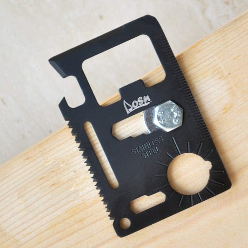 Cool Unusual Gadgets Gifts for Men 11-in-1 Wallet Multitool Tool All in One EDC tools (5 Pack Black)