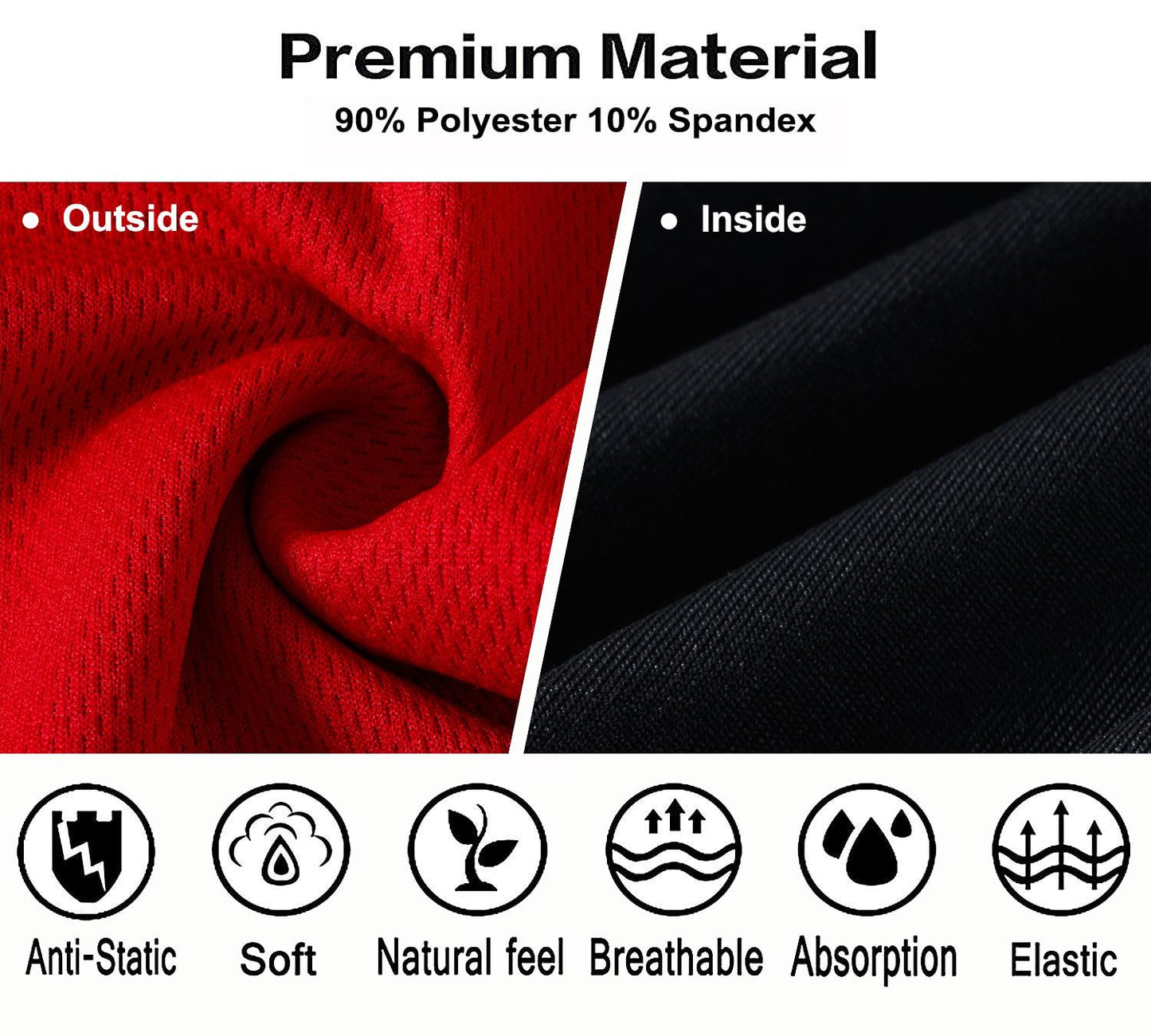 Aserlin Men's Athletic Shorts 2 in 1 Workout Running Shorts with Reflective Zipper Pockets and Towel Loop Gym Mesh Shorts-Red-L