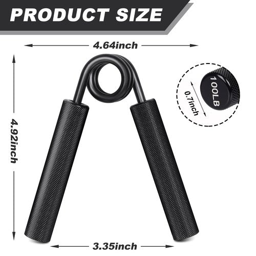 POSKOU Hand Grip Strengthener 4pcs Set Metal Grip Strength Trainer No Slip Wrist Forearm Strengthener Hand Gripper for Home Gym (50LBS,100LBS,150LBS,200LBS)