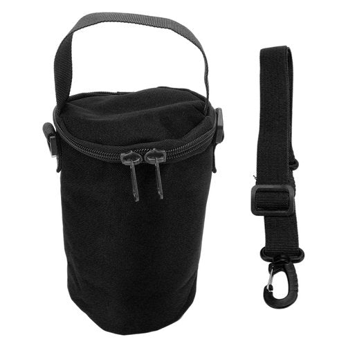 MOUMOUTEN Gas Cylinder Cover, Camping Gas Lamp Lights Handle Bags Double Zipper Portable Propane Tank Carrying Bag Multifunctional Pouch with Shoulder Strap for Camping Hiking(Black)