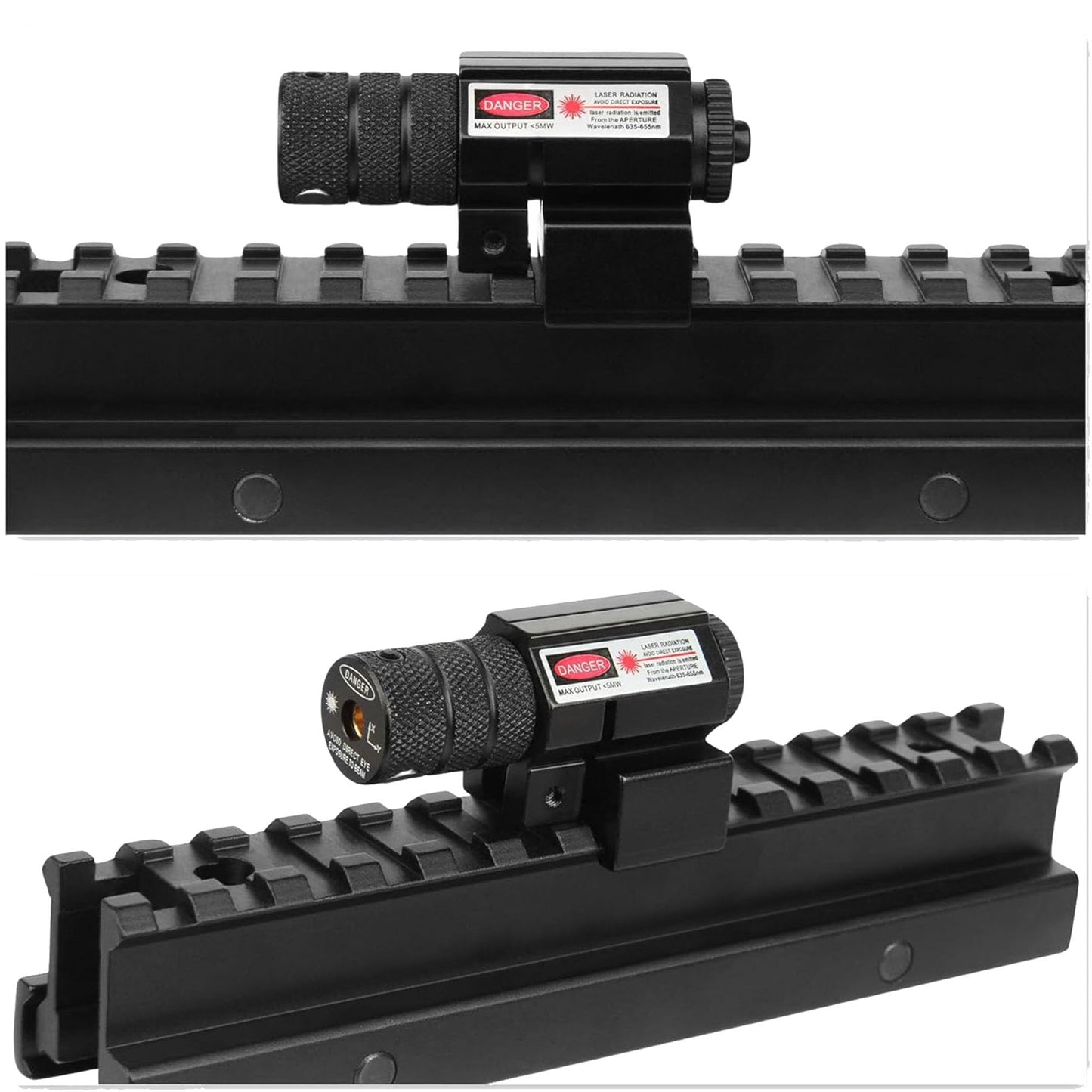 KASENTE Red Laser Beam Sight with 21mm Picatinny Weaver Rail Mount for Airsoft Gun Pistol Rifle, Black