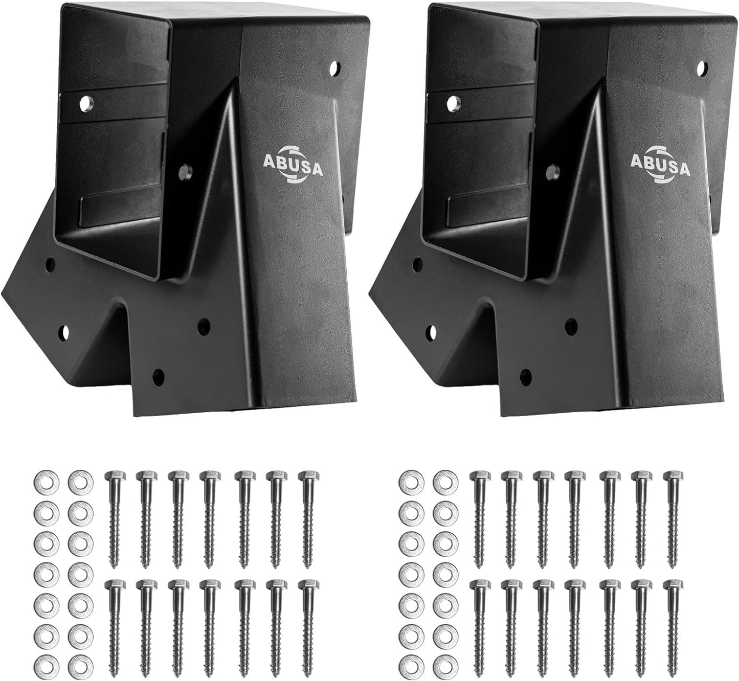 ABUSA Heavy Duty Swing Sets Brackets Including 2 Black A-Frame Swing Set Brackets 2 Swing Seats and 4 Swing Hangers for Playground Equipment Mounting Parts Hardware Included (B007)
