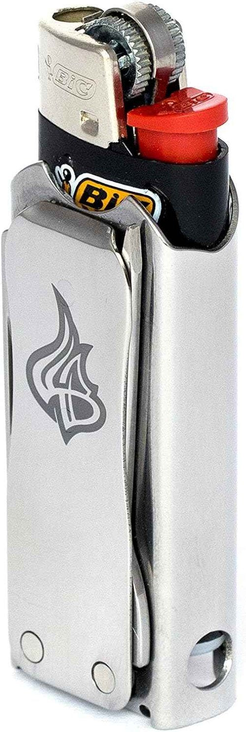 Compact Stainless Steel Lighter Sleeve & Multi-Tool Case - LighterBro