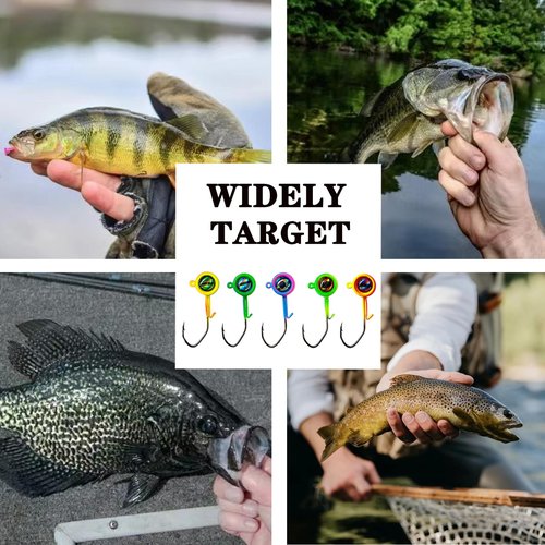 Bombite Crappie Jig Heads, 40packs Fishing Jig Heads Hooks Swimbait Jig Head 1/32oz Fishing Jigs Heads for Crappie Bass Fishing