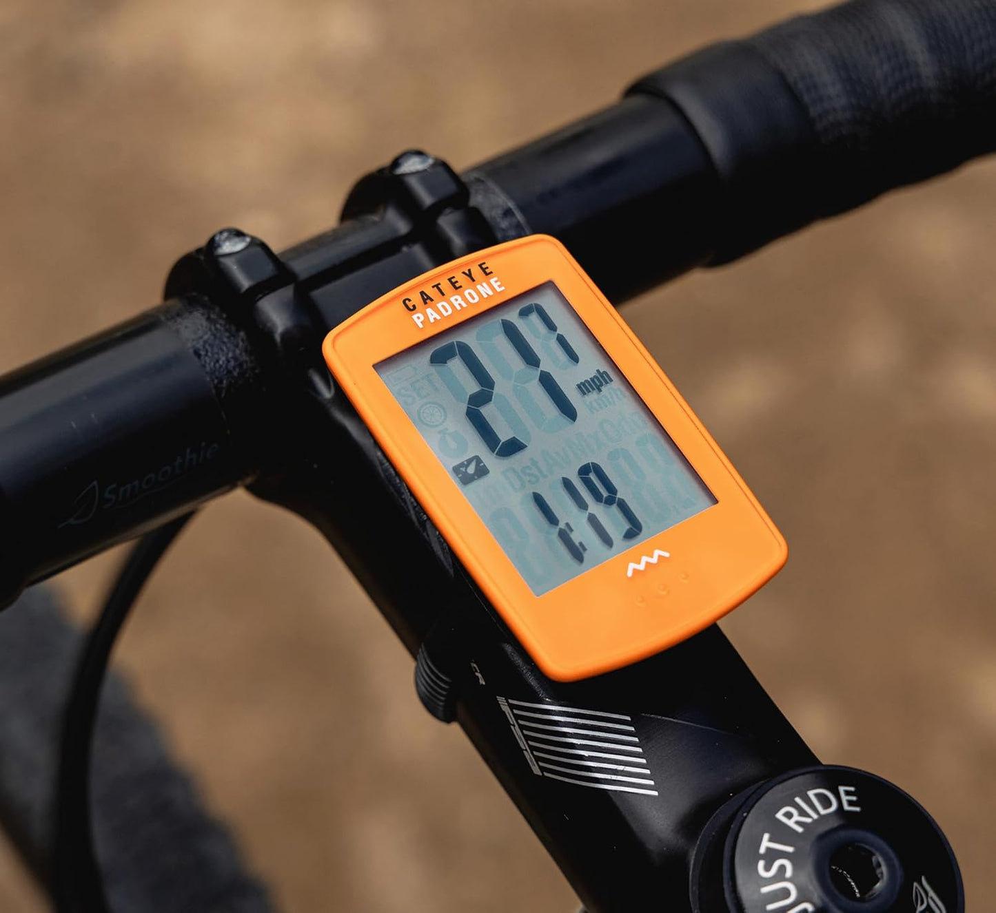 CATEYE Padrone Wireless Bike Computer – Oversized Display Cyclocomputer, Wireless Speedometer & Odometer, FlexTight™ Mount, Auto Start/Stop, Programmable Odometer