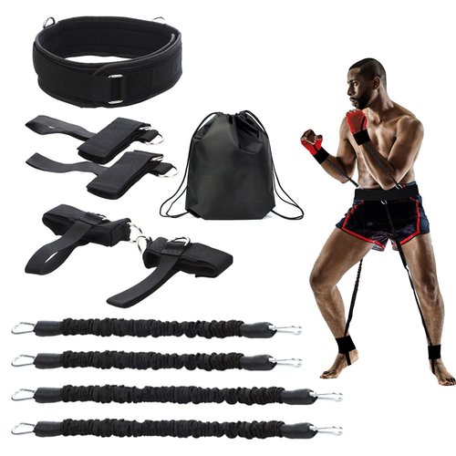OYINDIZ Boxing Resistance Bands, Leg Strength and Agility Speed Trainer Exercise Full Body Physical Workout Power Punch Pro for MMA, Volleyball Basketball Football Training Equipment