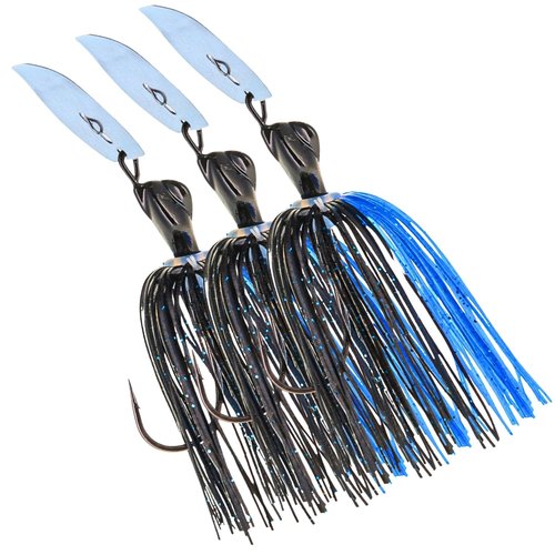 Reaction Tackle Lead Breaker Jigs (Pack of 3) 1/4 oz - Black/Blue