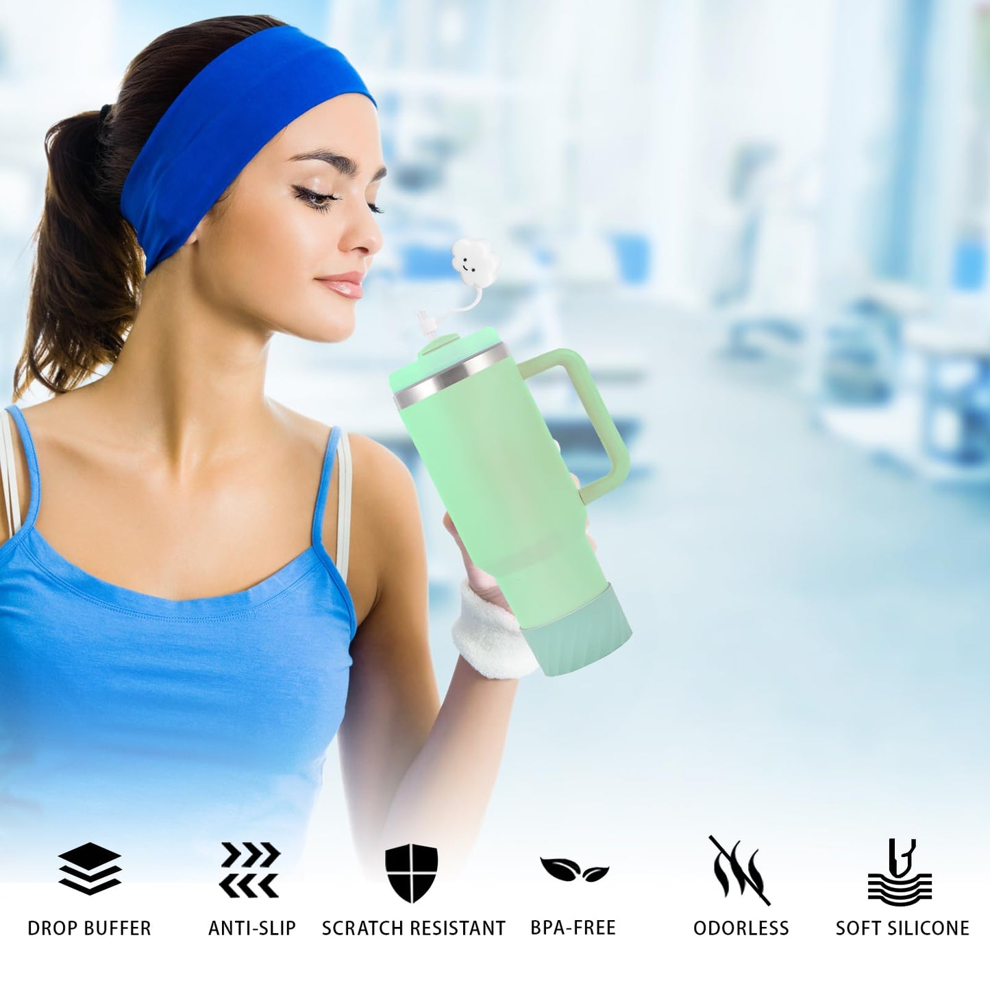 Gjtzmty 2-in-1 Protective Silicone Boot for Stanley Cup 40oz 20oz/Hydro Flask 12-24oz,Anti-Slip Tumbler Bottom Bumper Sleeve Protector Cover for All Bottles Bottom Width of 2.87-3.56in