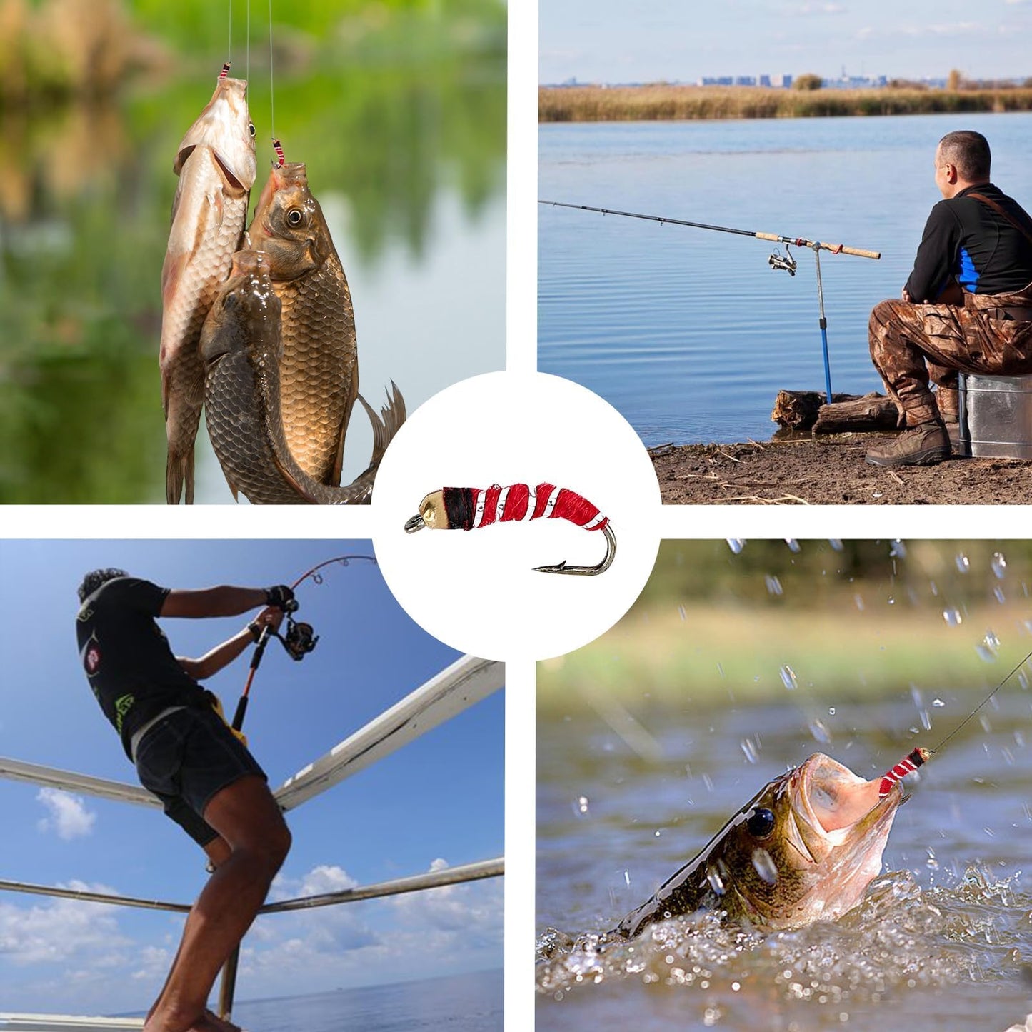 Ansnbo 18PCS Fly Fishing Flies Assortment, Hand Tied Woolly Bugger Flies for Trout Bass Flyfishing, Wet Nymphs Streamer Flies Fly Fishing Lures