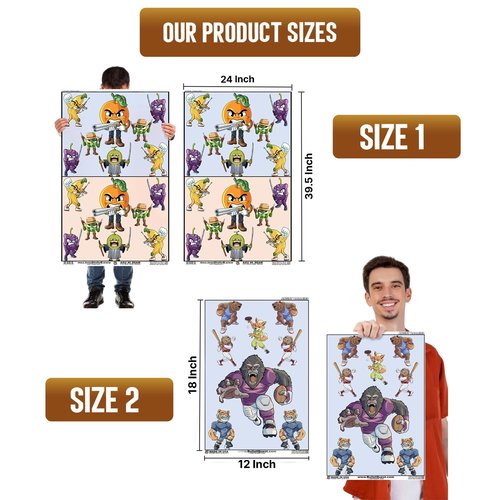 New!! Shooting Range Target Game Set - Unique Designs in 2 Sizes - 1-2 Players - First of Its Kind, Indoor & Outdoor Shooting, Patent Pending, App Tracking & Analysis (Shooting Target Set 1, 24x39.5)