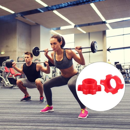 uxcell Dumbbell Bar Nut Barbell Screw, 2.5cm Spin-Lock Collars Screw Hex Fixing Nuts for Weight Training Fitness Exercise, 4Pcs