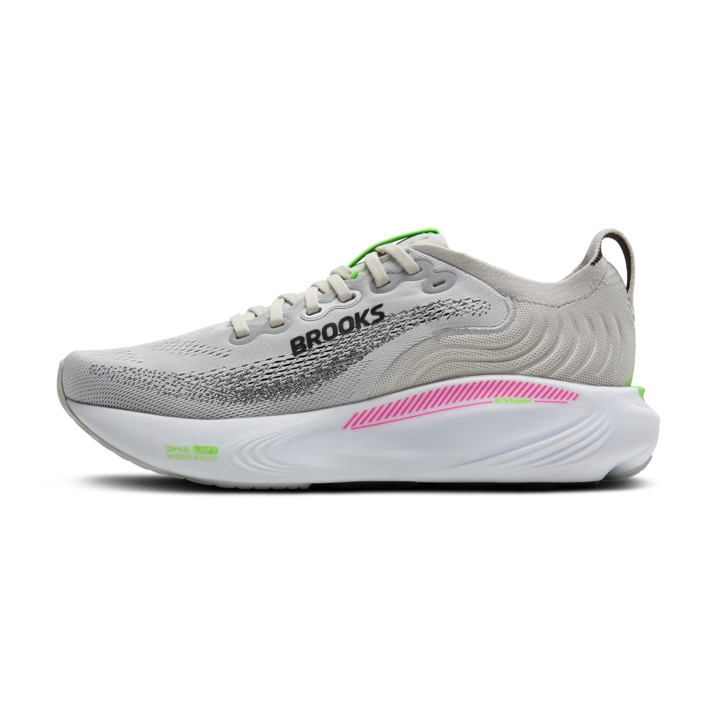 Brooks Women’s Adrenaline GTS 25 Supportive Running & Walking Shoe - Oyster/Pink/Green - 8.5 Medium