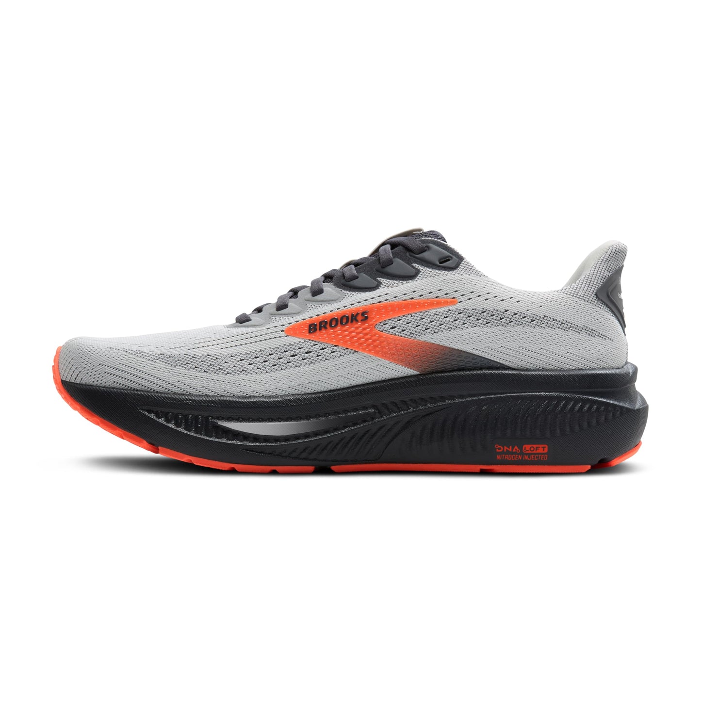 Brooks Men’s Ghost 17 Neutral Running Shoe - Oyster Mushroom/Orange/Ebony - 13 Wide
