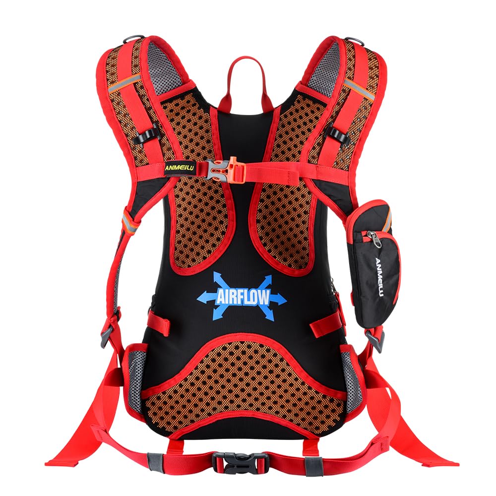 ANMEILU Outdoor Cycling Hydration Pack, 18L Bicycle Backpack, Black, Adjustable Straps, Hiking, Cycling, Mountain Trekking