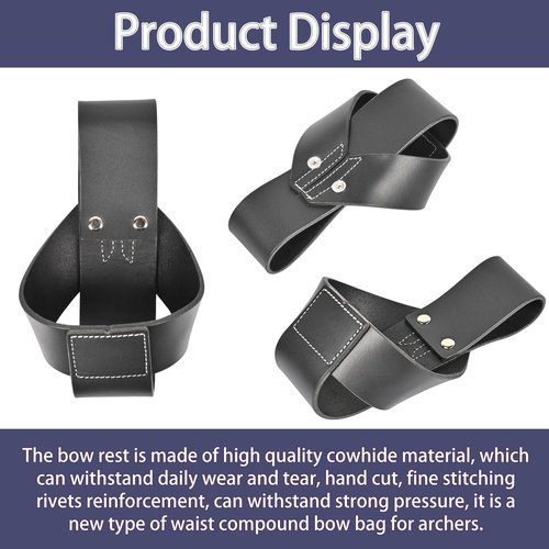 SPG Waist Compound Bow Holder - Archery Bow Belt Pouch for Shooter Holding Up Bows Practical Compound Bow Bag & Adjustable Belt Assisted Hunting Shooting Sporting Standing Resting Accessories (Black)