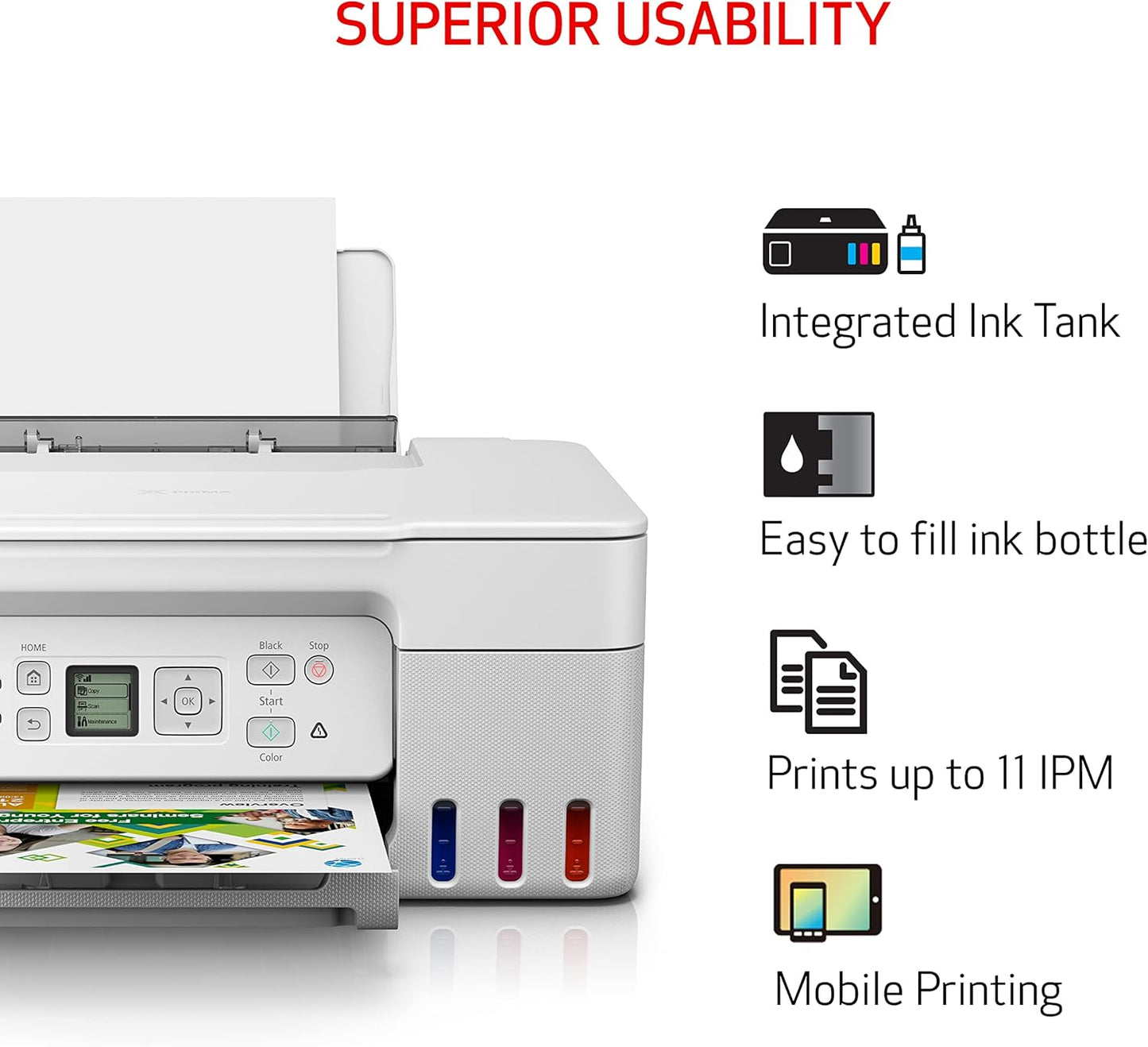 Canon MegaTank G3270 All-in-One Wireless Inkjet Printer. for Home Use, Print, Scan and Copy