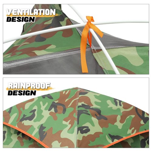 MoNiBloom 1-2 Person Camping Tent Lightweight Backpacking Dome Tent Waterproof Windproof Two Doors Easy Setup Double Layer Outdoor Tents for Family Camping Hunting Hiking Travel, Camouflage
