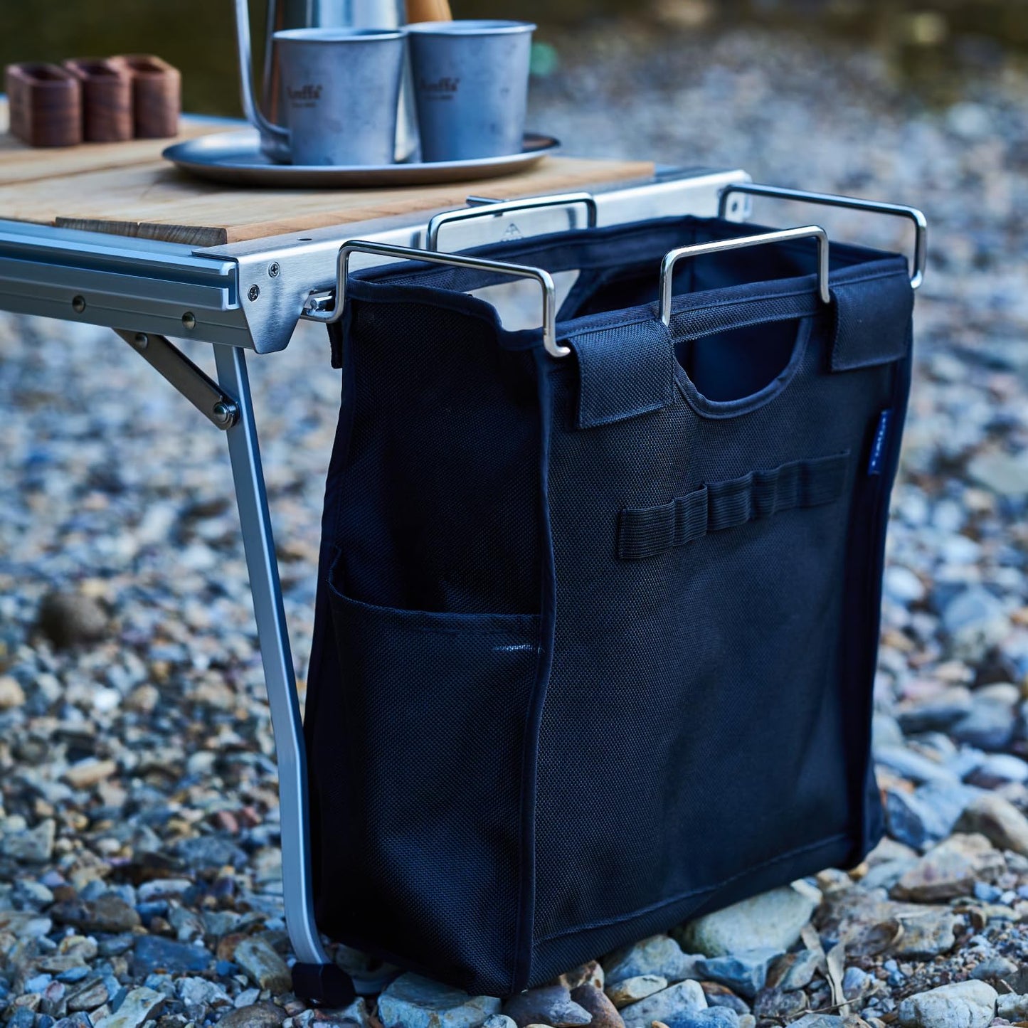 AREFFA Portable Outdoor Storage Bag - Waterproof Side Pockets for Camping Table, Organizes Utensils & Accessories