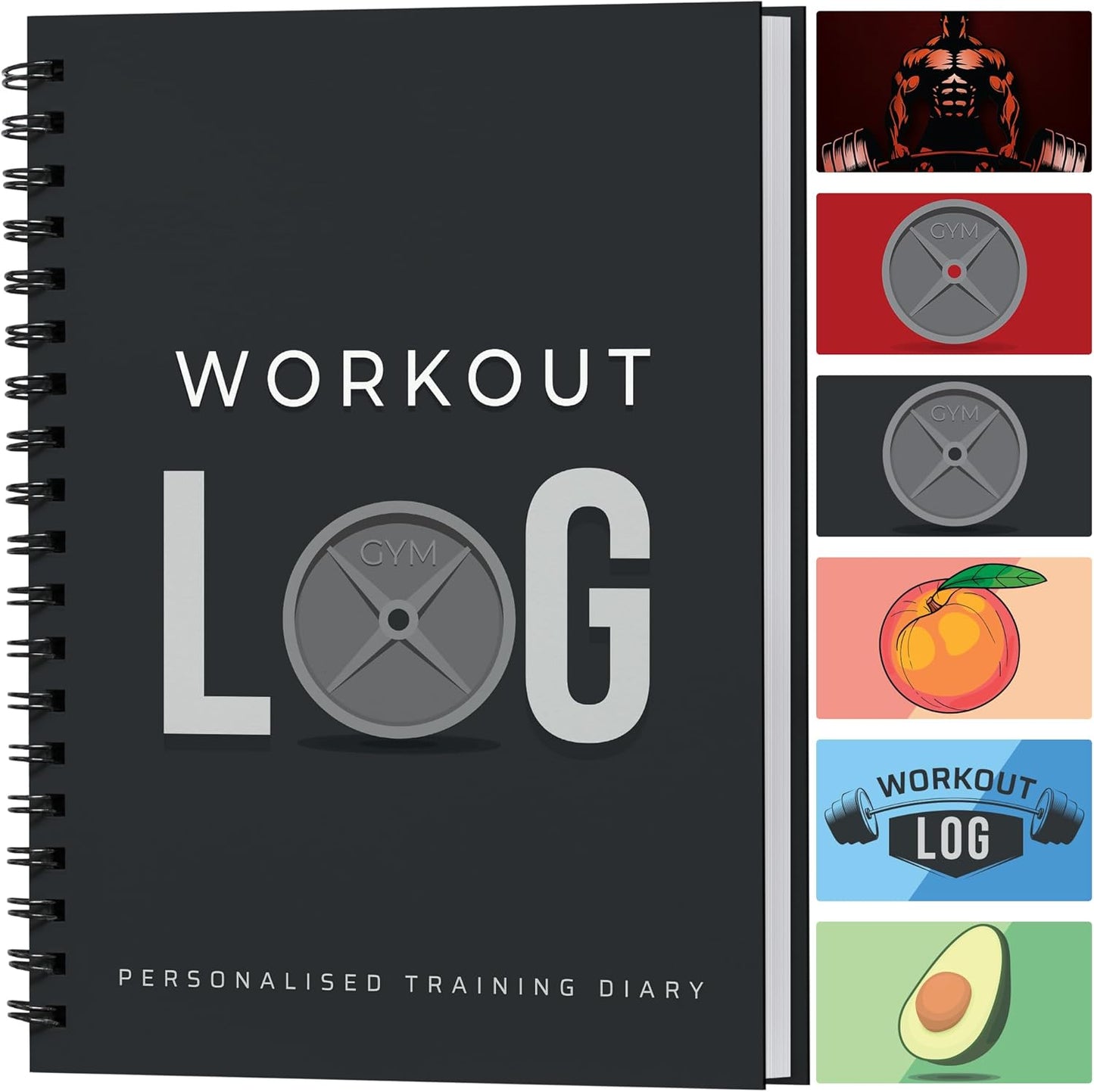 Workout Planner for Daily Fitness Tracking & Goals Setting - A5 Size, 6” x 8”, Charcoal Gray - Men & Women Personal Home & Gym Training Diary - Log Book Journal - by Workout Log Gym