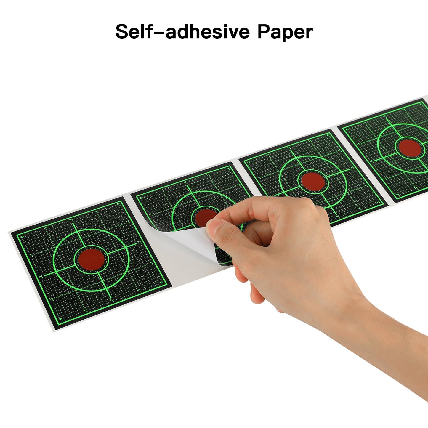 Green Sight in Splatter Target Stickers 4" Reactive Paper Targets with Precision Location, 200/400PCS Adhesive Shooting Target, Dark Grid Bottom Line Calibration for BB Gun/Pellet Gun/Airsoft