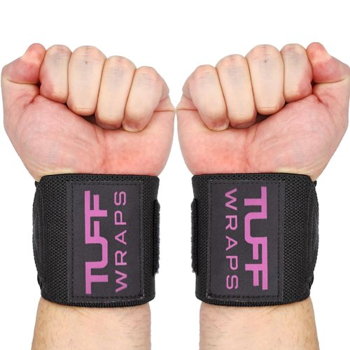 TuffWraps 16" Wrist Straps for Gym - No Thumb Loops - Powerlifting, Weightlifting, and Bench Press Support - Durable Wrist Straps Gym Accessory for Enhanced Wrist Support