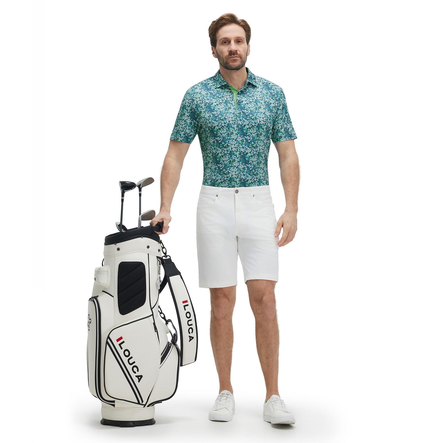 M MAELREG Golf Shirts for Men Dry Fit Print Patterns Performance Moisture Wicking Mens Polo Shirts Short Sleeve