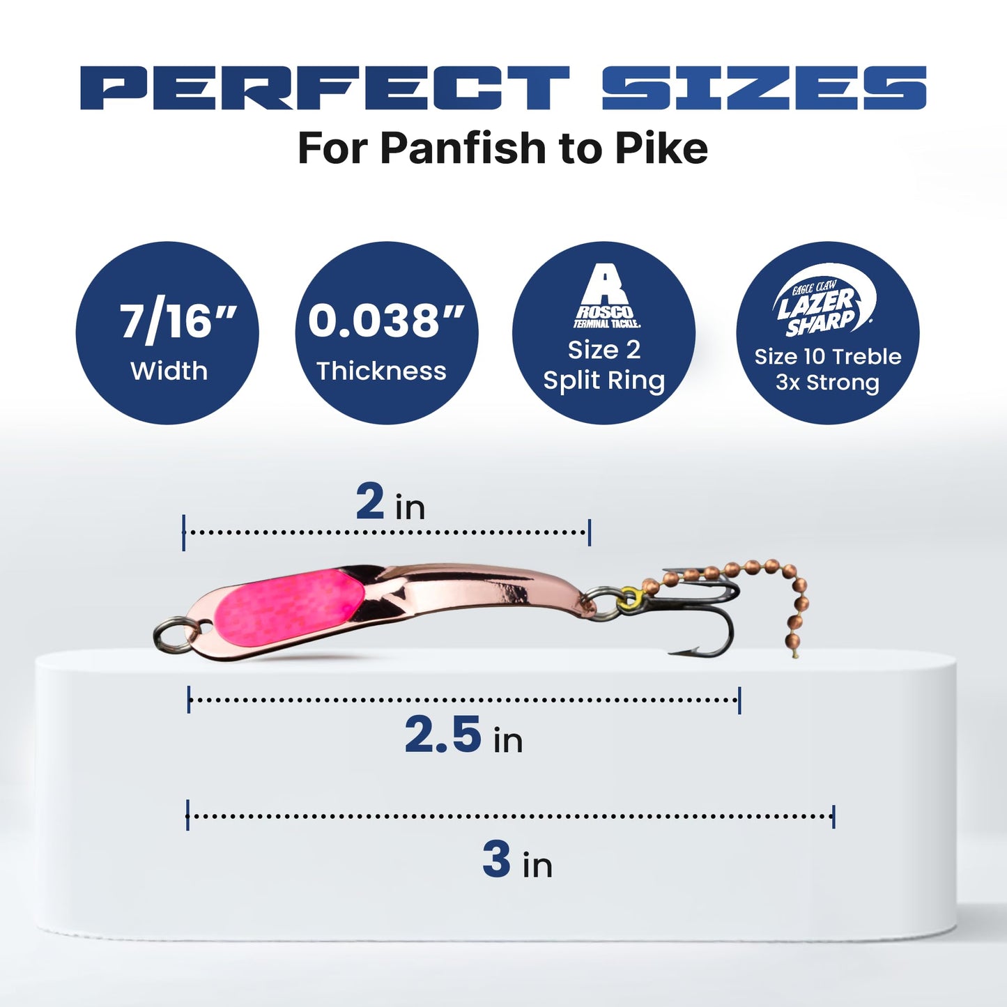 IRON DECOY Spoon Fishing Lures, 3 Pack Fishing Lures Kit, Casting, Trolling, Jigging, Ice, Lake, River, Stream, Freshwater, Trout, Bass, Walleye, Salmon, Crappie, Pike, Trout, 3-Pack