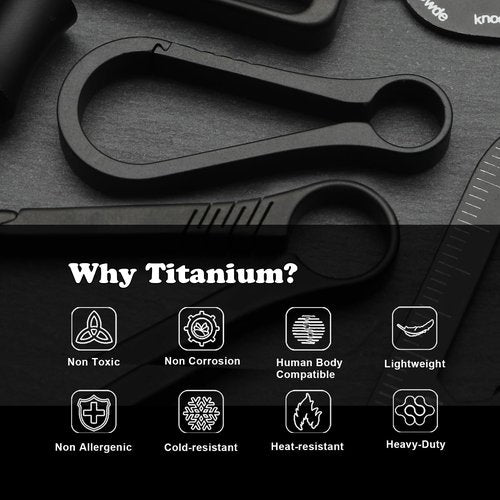 PJYTAC Black Titanium Carabiner Keychain Clip Small Key Clip Quick Release Carabiner Keychain 2PCS