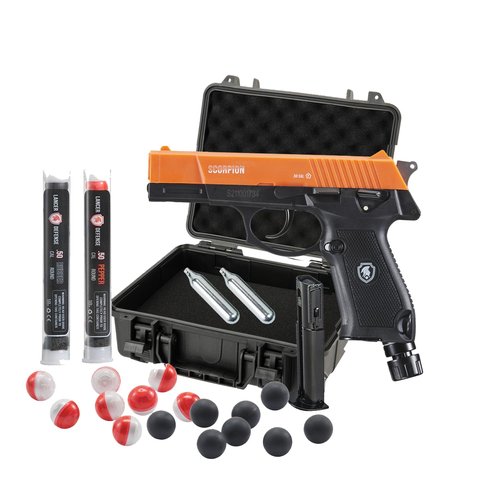 Lancer Tactical Scorpion 0.50 Cal Pepper Projectile Launcher Full Set w/Carrying Case-Less Lethal for Self Defense, Personal Defense, Home Defense (CO2 Non-Blowback)