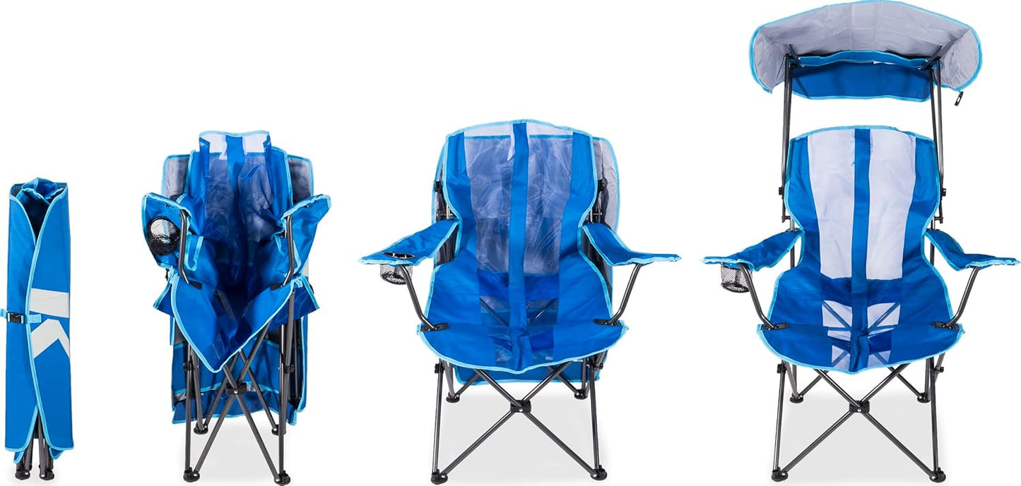 Foldable Canopy Chair for Camping & Tailgating - Kelsyus Grey/Red Outdoor Seating