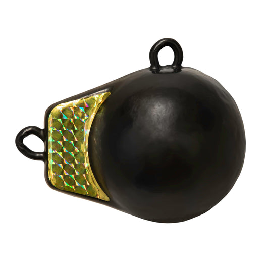 Extreme Max 3006.6952 Coated Ball-with-Fin Downrigger Weight - 8 lbs. with Gold Flash