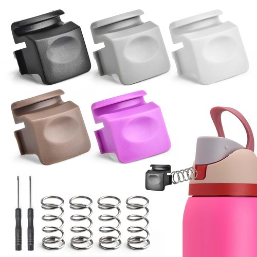 Sankoly 5 Pcs Replacement Button Compatible with Owala FreeSip 19/24/32/40oz,Water Bottle Lid Switch Replacement with Springs and Tiny Screw Driver, 5 Color