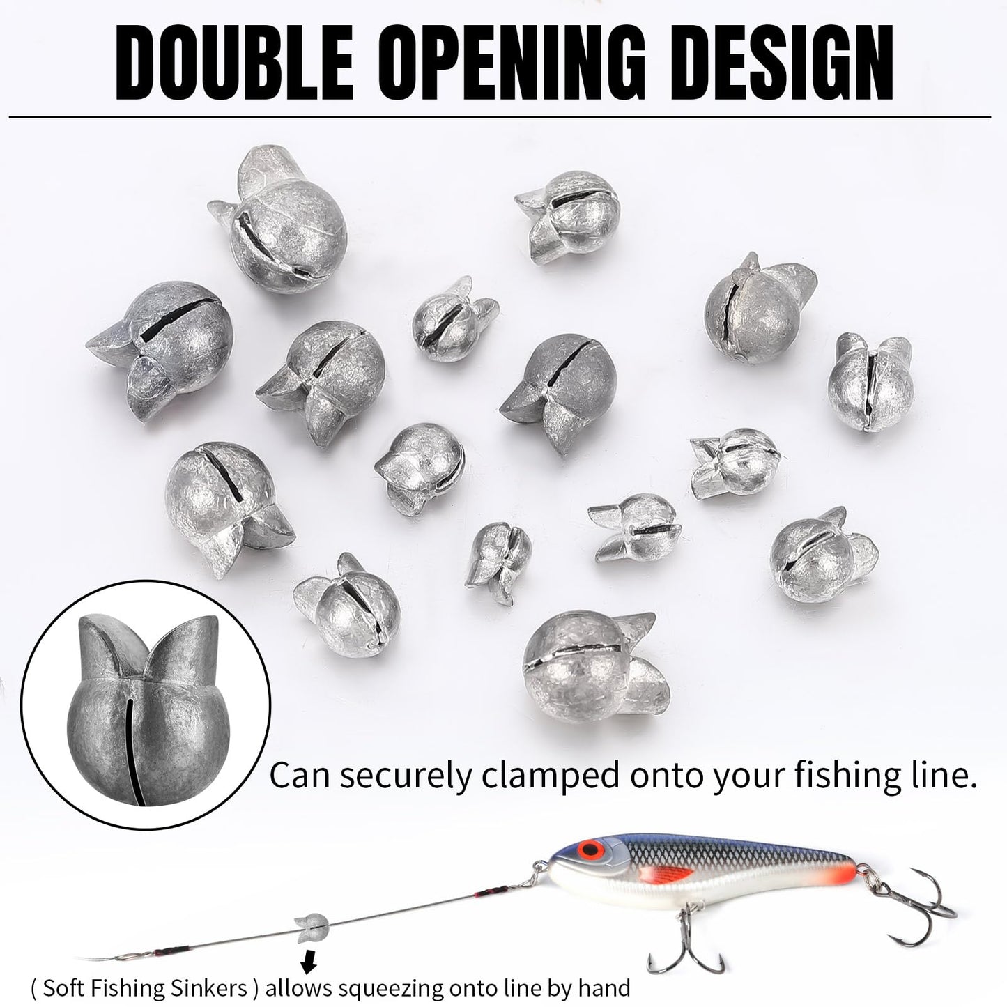JellyArch 800 Pcs Fishing Accessories Kit Includes 700 Pcs 14 Sizes Carbon Steel Fishing Hooks 100 Pcs 9 Weights Removable Split Shot Sinker Circle Hooks Saltwater Fishing Sinkers and Weights with Box