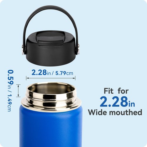 Prurex Flip Lids with Handle for Hydro Flask 12 16 20 32 40 64 oz Wide Mouth Bottles,Replacement Lids for 2.28"Wide Mouth Sport Bottles Water Bottle Accessories(1 pack)