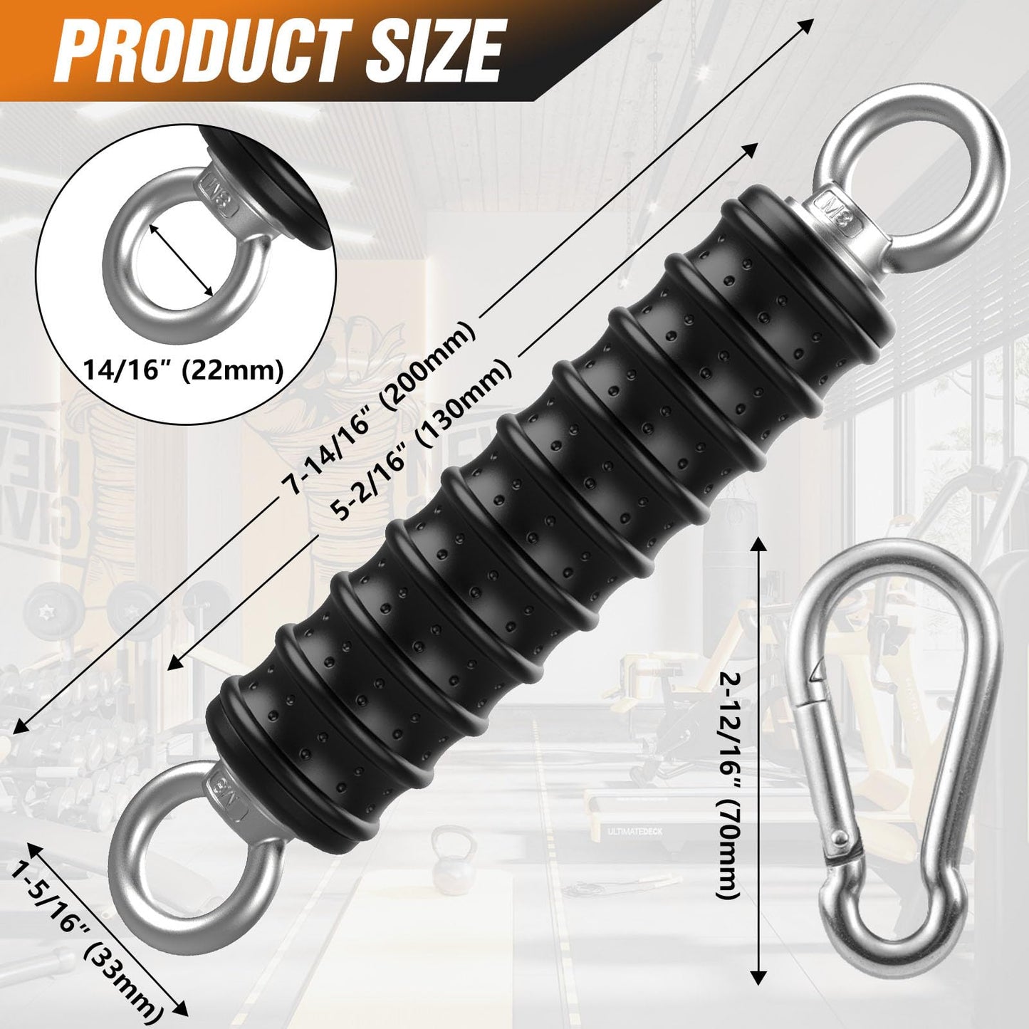 Anobeyi LAT Pulldown & Tricep Rope Cable Attachments, Ergonomic Gym Machine Handles for Home and Commercial Equipment - Heavy Duty Workout Grips with Rope Accessories (Single Handle-1pc)