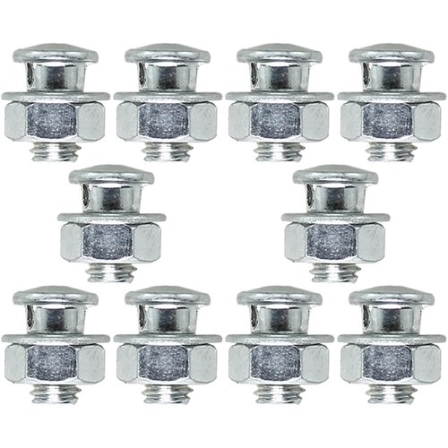 Bxian 10PCS 12.5mm/0.49inch Stainless Steel Bicycle Brake Brake Line Brake Clamp Locking Screw with Nut and Washer Universal Stop Ring Brake Pull Nut for Fixing Bicycle Brake Line