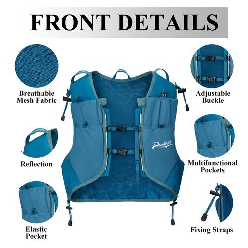 Runlight Running Hydration Vest Lightweight Hydration Backpack with 1.5L Water Bladder for Women Men Hiking Backpack Vest Pack for Cycling Race Marathon Camping