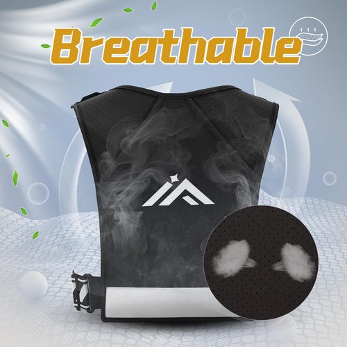 ONETOALL Running Hydration Vest, Breathable Running Vest with 420ml Soft Flask, Lightweight Reflective Hydration Vest for Trail Hiking Cycling Men Women